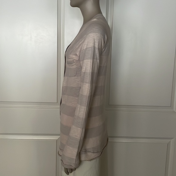 Free People 100% Cotton Long and Lean Studded Striped Cardigan - Picture 4 of 8